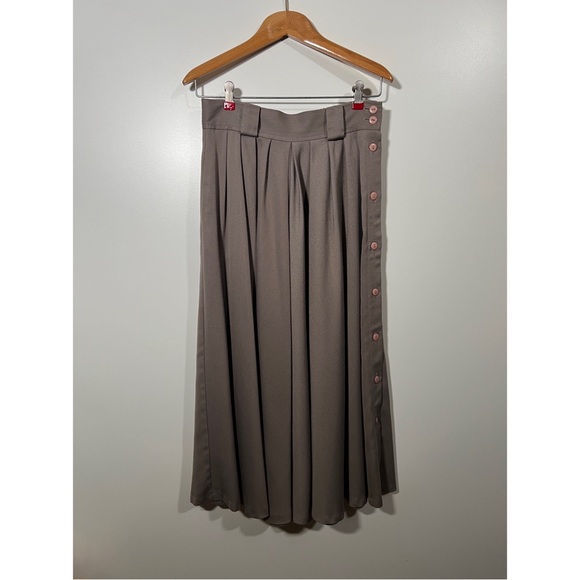 Michele Dresses & Skirts - Vintage Michele Long Skirt with Buttons and Belt Loops Taupe Gorpcore 70s